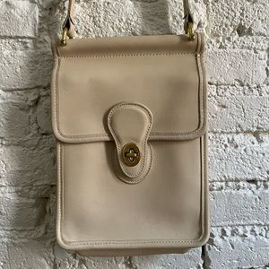 Vintage Coach Beige Leather Crossbody Bag